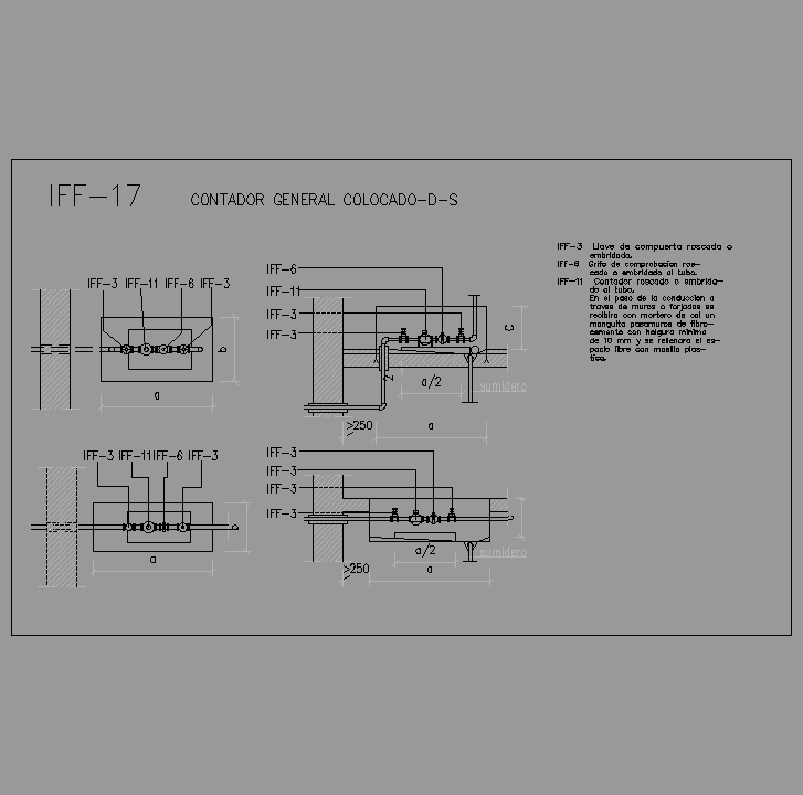 Bloque Autocad Contador general colocado-D-S